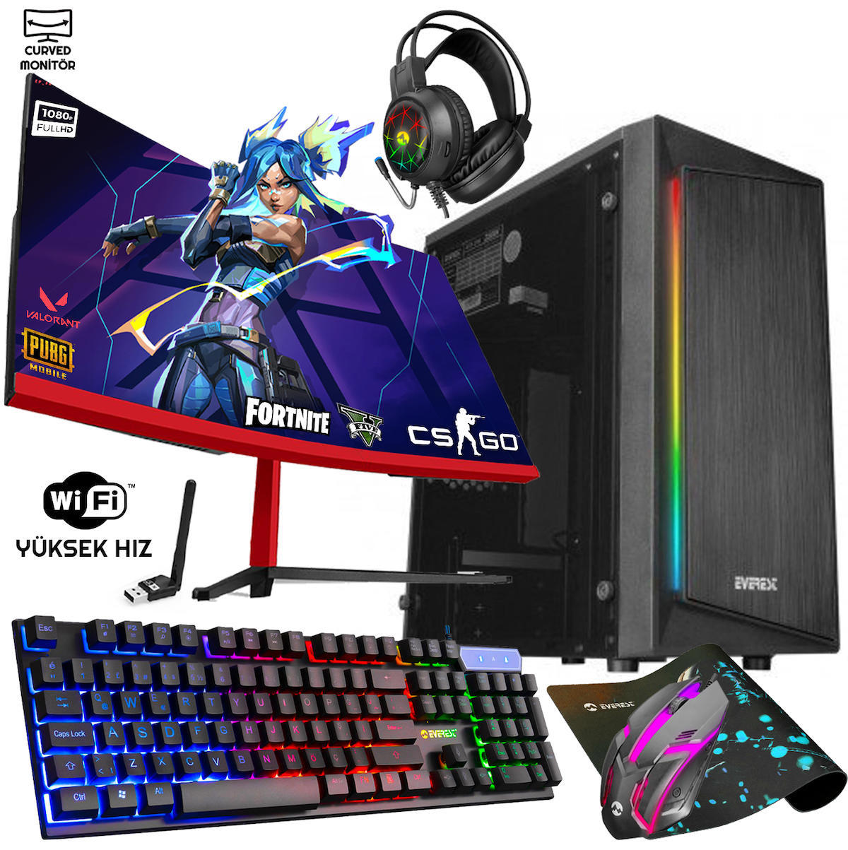 Biggamex BİGGAMEX Harici GeForce GT 730 Intel Core i5 3470 16 GB Ram DDR3 512 GB SSD Tower FreeDos Masaüstü Bilgisayar