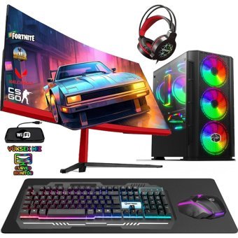 Biggamex TX48 Harici Radeon RX 550 AMD Ryzen 5 3600 32 GB Ram 512 GB SSD Tower FreeDos 24 inç Monitörlü Masaüstü Bilgisayar