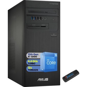 Asus Expert Center D7 Tower D700TD 5124000700F05 Dahili Intel UHD Graphics Intel Core i5 12400 16 GB Ram 256 GB SSD Tower FreeDos Masaüstü Bilgisayar + Zetta Flash Bellek
