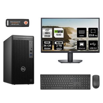 Dell OptiPlex 3000MT N010O3000MTAC Harici GeForce GT 1030 Intel Core i5 12500 36 GB Ram 2 TB SSD Tower FreeDos 23.8 inç Monitörlü Masaüstü Bilgisayar