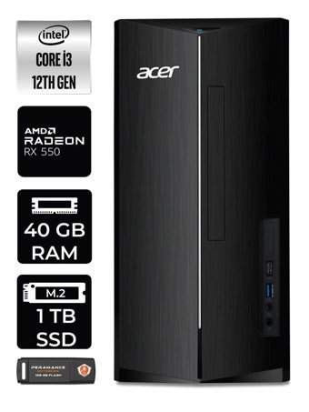 Acer Aspire DT.BHUEM.004 Harici Radeon RX 550 Intel Core i3 12100 40 GB Ram 1 TB SSD Tower FreeDos Masaüstü Bilgisayar + PER4 BELLEK