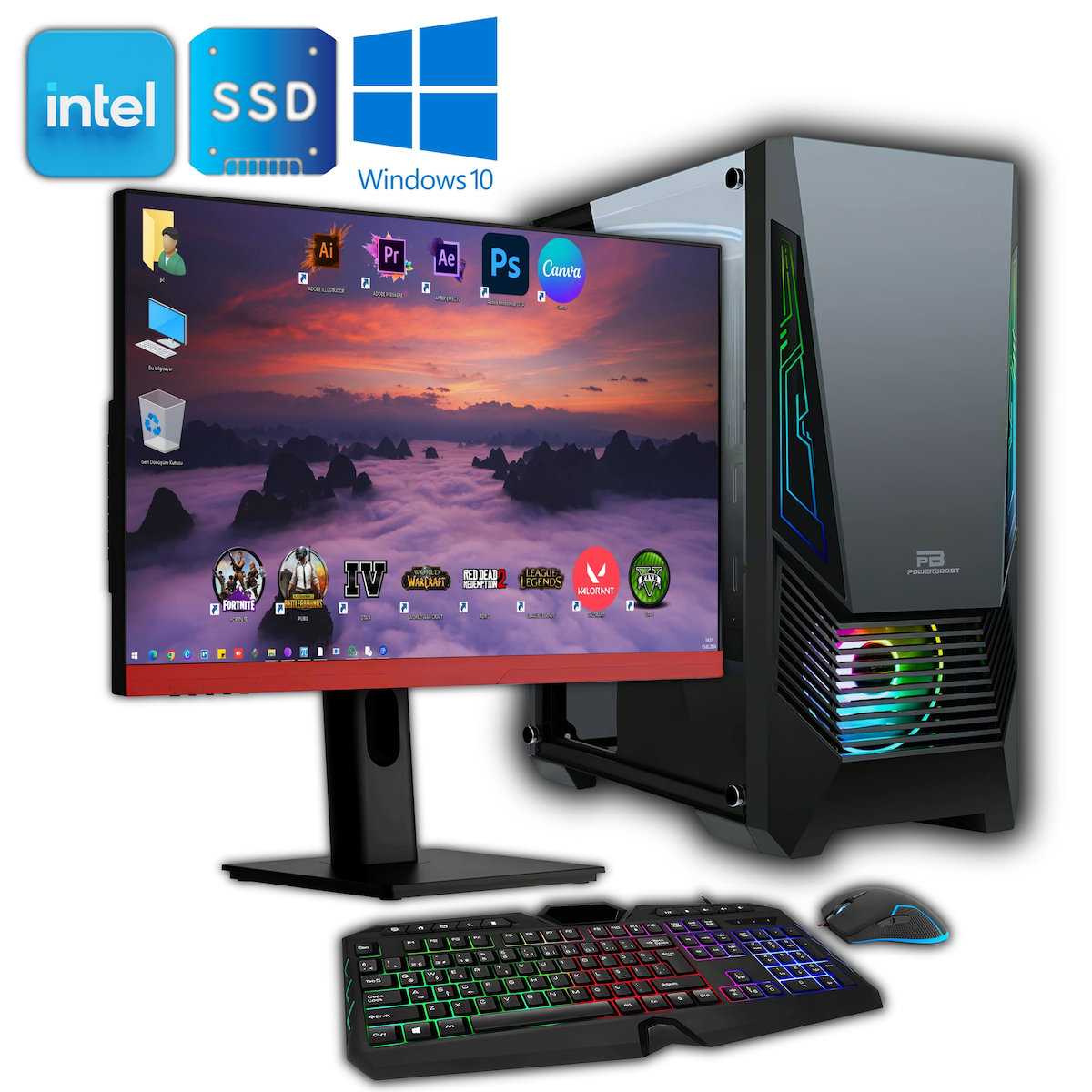 Avantron GMX7442 Harici GeForce GTX 1650 Intel Core i9 11900K 64 GB Ram DDR4 1 TB SSD Tower FreeDos 27 inç Monitörlü Masaüstü Bilgisayar