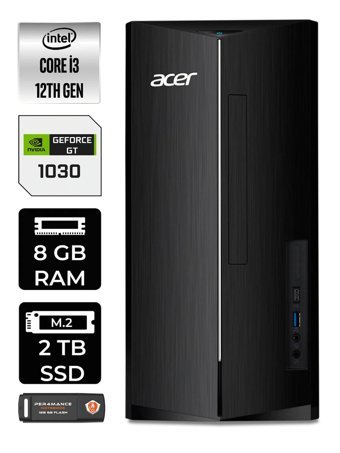 Acer Aspire DT.BHUEM.004 Harici GeForce GT 1030 Intel Core i3 12100 8 GB Ram 2 TB SSD Tower FreeDos Masaüstü Bilgisayar + PER4 BELLEK