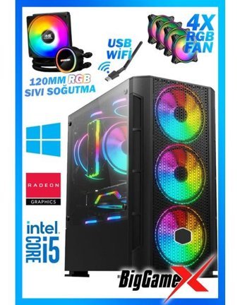 Biggamex HERO X45 Harici Radeon RX 560 Intel Core i5 12400F 16 GB Ram 512 GB SSD Tower FreeDos Masaüstü Bilgisayar