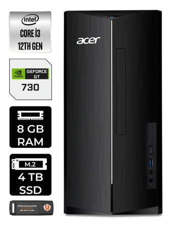 Acer Aspire DT.BHUEM.004 Harici GeForce GT 730 4 GB Intel Core i3 12100 8 GB Ram 4 TB SSD Tower FreeDos Masaüstü Bilgisayar + PER4 BELLEK