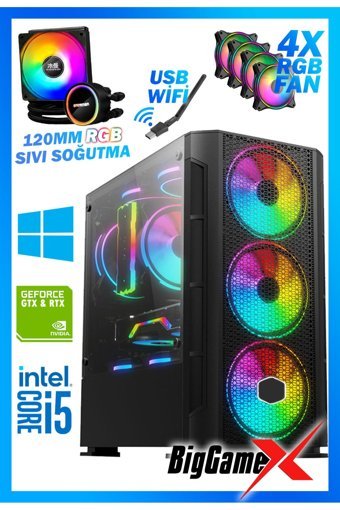 Biggamex HERO Harici GeForce GTX 1650 Intel Core i5 10400F 32 GB Ram 512 GB SSD Tower FreeDos Masaüstü Bilgisayar