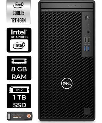 Dell OptiPlex 3000MT N010O3000MTACP353 Dahili Intel UHD Graphics Intel Core i5 12500 8 GB Ram 1 TB SSD Tower Windows 11 Home Masaüstü Bilgisayar + PER4 BELLEK