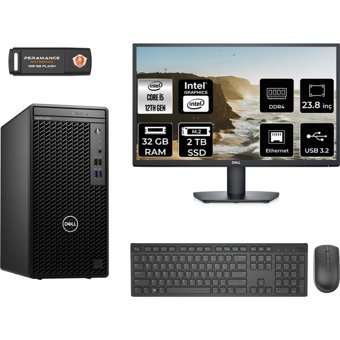 Dell OptiPlex 3000MT N010O3000MTACMNT329 Dahili Intel UHD Graphics Intel Core i5 12500 32 GB Ram 2 TB SSD Tower FreeDos 23.8 inç Monitörlü Masaüstü Bilgisayar + PER4 BELLEK