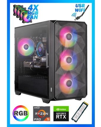 Biggamex X58 Harici GeForce RTX 4060 AMD Ryzen 5 5600 16 GB Ram 512 GB SSD Tower FreeDos Masaüstü Bilgisayar
