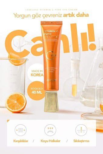 Lebelage C Vitamini Ve Ascorbic Acid Tüm Ciltler için Evet Göz Çevresi Krem Tüp 40 ml