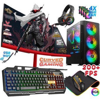 Biggamex CX56 Harici Radeon RX 580 AMD Ryzen 5 5500 16 GB Ram 512 GB SSD Tower FreeDos 23.8 inç Monitörlü Masaüstü Bilgisayar