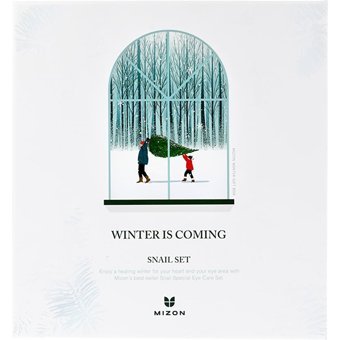 Mizon Winter Is Coming Snail Set – Salyangoz Tüm Ciltler için Göz Çevresi Krem Kavanoz 15 ml + Göz Maskesi 60 Adet