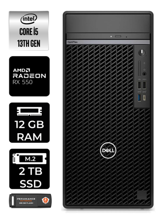 Dell OptiPlex 7010MT N010O7010MTU Harici Radeon RX 550 Intel Core i5 13500 12 GB Ram 2 TB SSD Tower FreeDos Masaüstü Bilgisayar + PER4 BELLEK