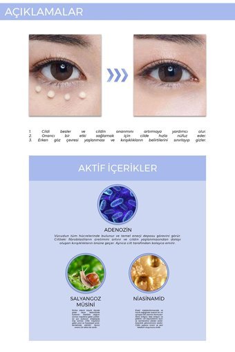 Foodaholic Saf Salyangoz Kuru Ciltler için Göz Çevresi Krem Tüp 40 ml
