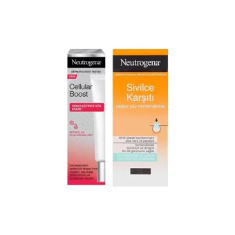 Neutrogena Cellular Boost Tüm Ciltler için Göz Çevresi Krem Tüp 15 ml + Yağsız Yüz Nemlendiricisi 50 ml