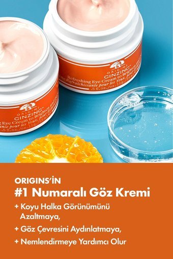 Origins C Vitamini & Niasinamid Içeren Ginzing Tüm Ciltler için Evet Göz Altı Krem Kavanoz 15 ml