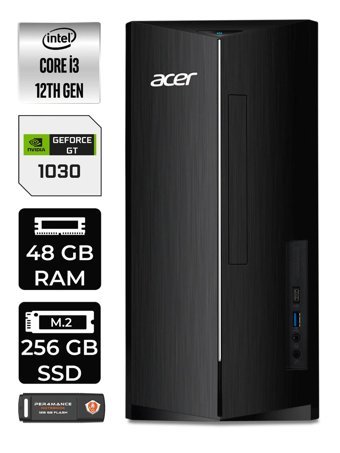 Acer Aspire DT.BHUEM.004 Harici GeForce GT 1030 Intel Core i3 12100 48 GB Ram 256 GB SSD Tower Windows 11 Home Masaüstü Bilgisayar + PER4 BELLEK