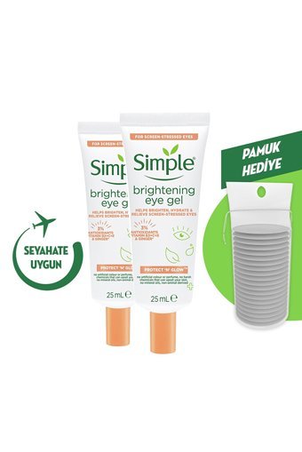 Simple Protect 'N' Glow Vegan Tüm Ciltler için Evet Göz Altı Krem Tüp 2x25 ml