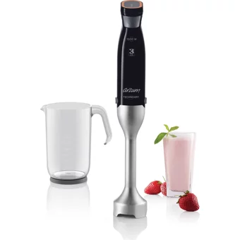 Arzum Technoart AR1052 900 ml Plastik Hazneli Buz Kırıcılı Turbolu Çift Bıçaklı Tekli El Blender Siyah