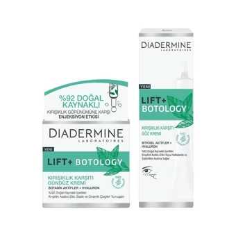 Diadermine Lift + Botology Tüm Ciltler için Göz Çevresi Krem Tüp 15 ml + Kırışıklık Karşıtı Gündüz Kremi