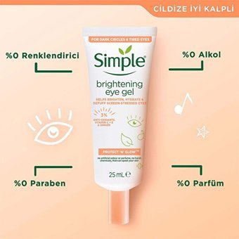 Simple Protect 'N' Glow Tüm Ciltler için Evet Göz Altı Krem Tüp 2x25 ml