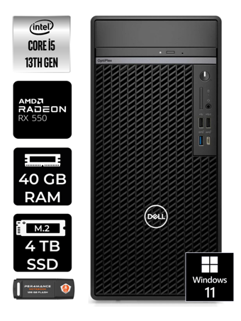 Dell OptiPlex 7010MT N010O7010MTU Harici Radeon RX 550 Intel Core i5 13500 40 GB Ram 4 TB SSD Tower Windows 11 Home Masaüstü Bilgisayar + PER4 BELLEK