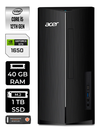 Acer Aspire DT.BHUEM.005 Harici GeForce GTX 1650 Intel Core i5 12400 40 GB Ram 1 TB SSD Tower Windows 11 Home Masaüstü Bilgisayar + PER4 BELLEK