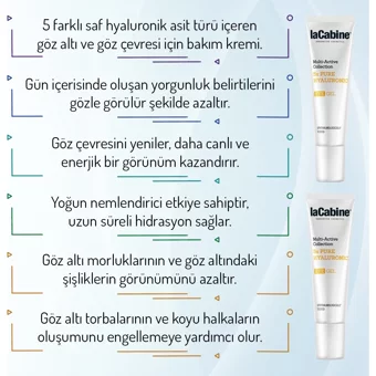 Lacabine Hyalüronik Asitli Tüm Ciltler için Göz Altı Krem Tüp 15 ml