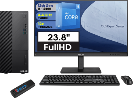 Asus Expert Center D5 D500MD 5124000630PM03 Dahili Intel UHD Graphics Intel Core i5 12400 8 GB Ram 512 GB SSD Mini Tower Windows 11 Pro 23.8 inç Monitörlü Masaüstü Bilgisayar