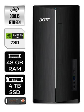 Acer Aspire DT.BHUEM.005 Harici GeForce GT 730 4 GB Intel Core i5 12400 48 GB Ram 4 TB SSD Tower FreeDos Masaüstü Bilgisayar + PER4 BELLEK