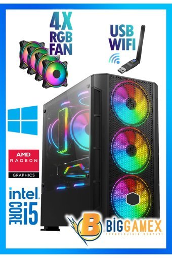 Biggamex TORNADO Harici Radeon RX 550 Intel Core i5 10400F 16 GB Ram 1 TB SSD Tower FreeDos Masaüstü Bilgisayar