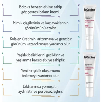 Lacabine Botoks Etkili Tüm Ciltler için Göz Çevresi Krem Tüp 15 ml