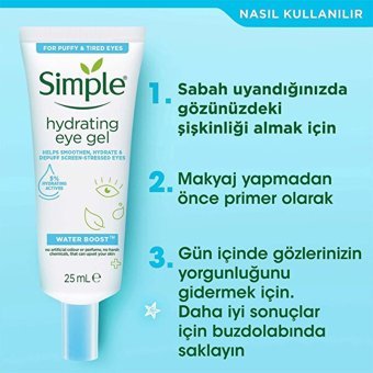 Simple Boost Tüm Ciltler için Göz Altı Krem Tüp 2x25 ml