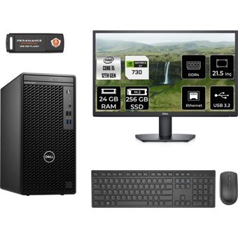 Dell OptiPlex 3000MT N010O3000MTACMNT2321 Harici GeForce GT 730 4 GB Intel Core i5 12500 24 GB Ram 256 GB SSD Tower FreeDos 21.5 inç Monitörlü Masaüstü Bilgisayar + PER4 BELLEK