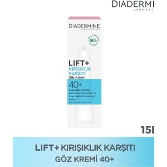 Diadermine Koyu Halkları Azaltıcı 40+ Yaş Tüm Ciltler için Göz Çevresi Krem Tüp 15 ml
