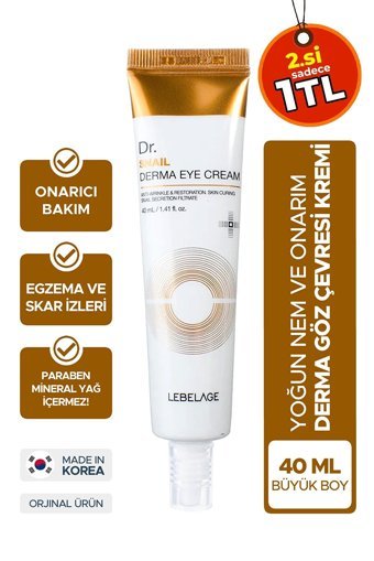 Lebelage Salyangoz Özlü Tüm Ciltler için Göz Çevresi Krem Tüp 40 ml