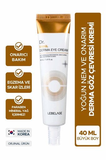 Lebelage Salyangoz Özlü Tüm Ciltler için Göz Çevresi Krem Tüp 40 ml
