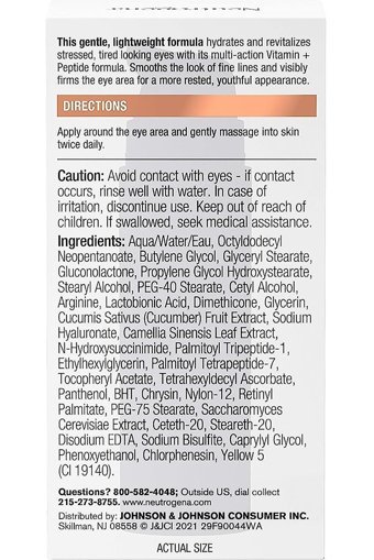 Neutrogena Peptide Multi Action Tüm Ciltler için Göz Çevresi Krem Pompalı 15 ml