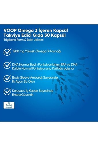Voop Omega 3 Balık Yağı Kapsül 1200 mg 60 Adet