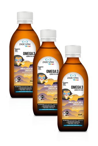 Zade Vital Miniza Kids Omega 3 Balık Yağı Şurup 150 ml 3 Adet