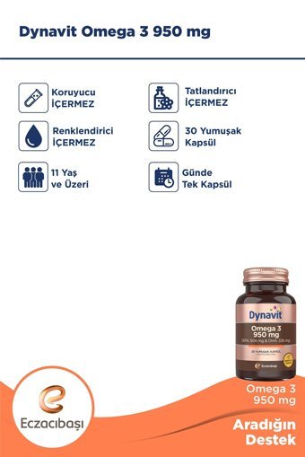 Dynavıt Omega 3 Balık Yağı Kapsül 950 mg 30 Adet
