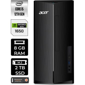 Acer Aspire TC1760 DTBHUEM005P404 Harici GeForce GTX 1650 Intel Core i5 12400 8 GB Ram 2 TB SSD Tower Windows 11 Pro Masaüstü Bilgisayar + PER4 BELLEK