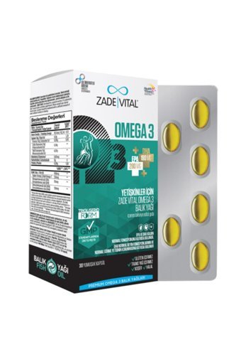 Zade Vital Premium Adults Omega 3 Balık Yağı Kapsül 900 mg 30 Adet