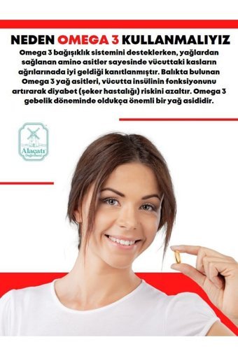 Alaçatı Değirmeni Omega 3 Kapsül 1300 mg 200 Adet