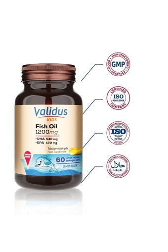 Validus Kids Omega 3 Balık Yağı Kapsül 1200 mg 60 Adet
