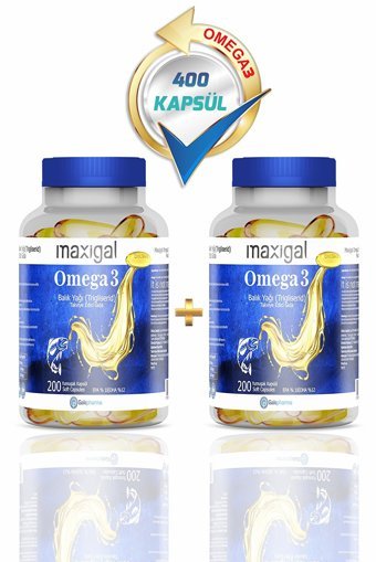 Maxigal Omega 3 Balık Yağı Kapsül 2000 mg 2x200 Adet