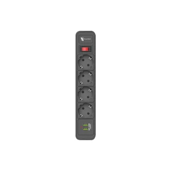 Fulltech Ftr-04 4'lü Soket 2 metre 2'li USB Kablolu Tekli Akım Korumalı Priz