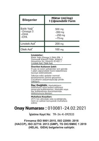 Dr.Organic 3-6-9 Omega 3 Balık Yağı Kapsül 950 mg 2x200 Adet