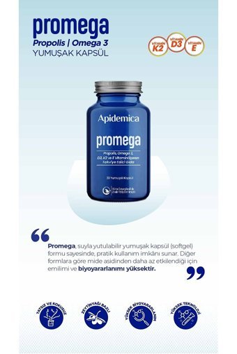 Apidemica Promega Omega 3 Kapsül 700 mg 30 Adet
