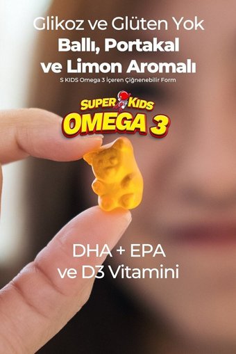 Superkids Gummy Çiğnenebilir Omega 3 Tablet 120 Adet